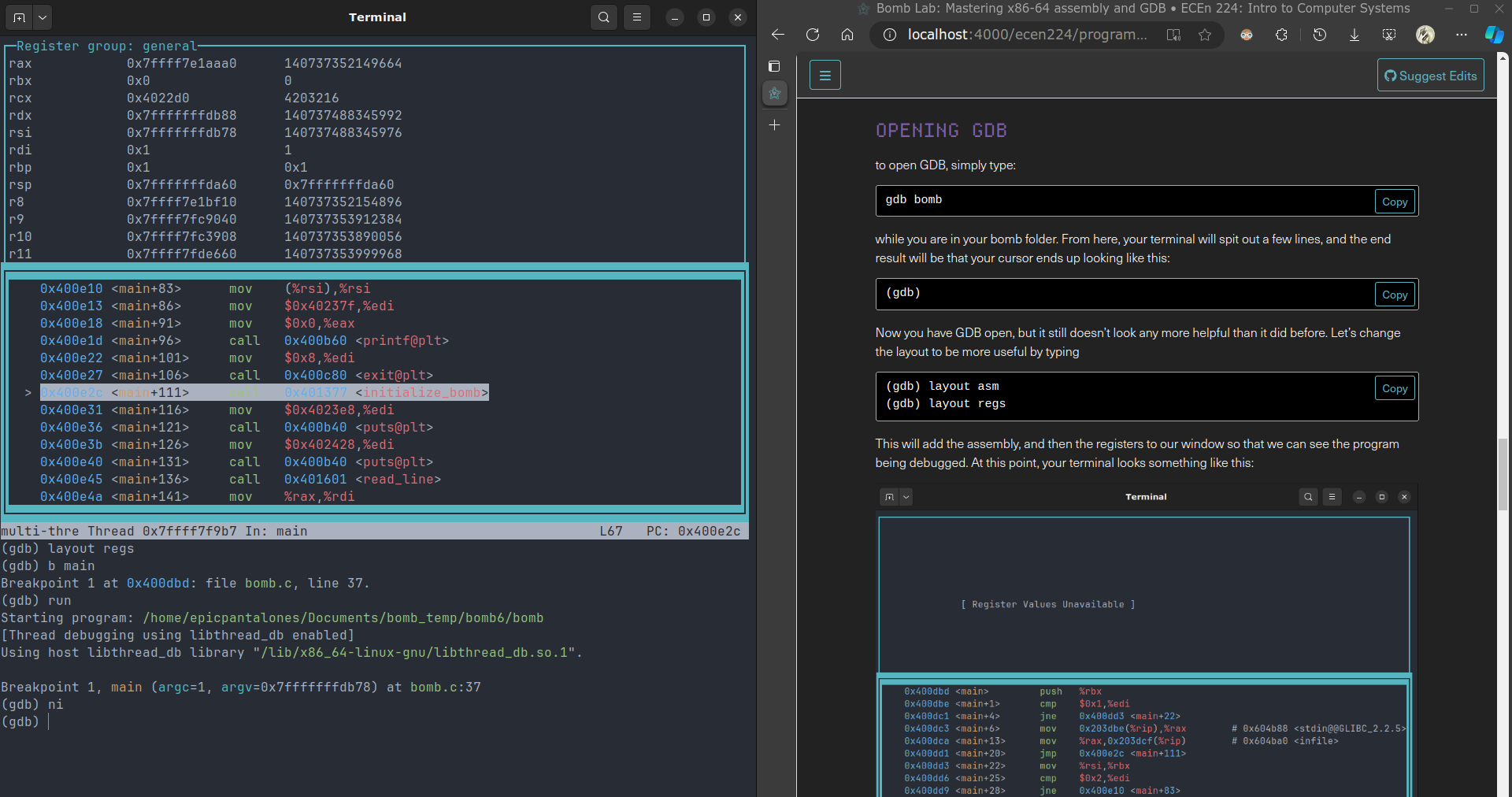 a nicely laid out terminal