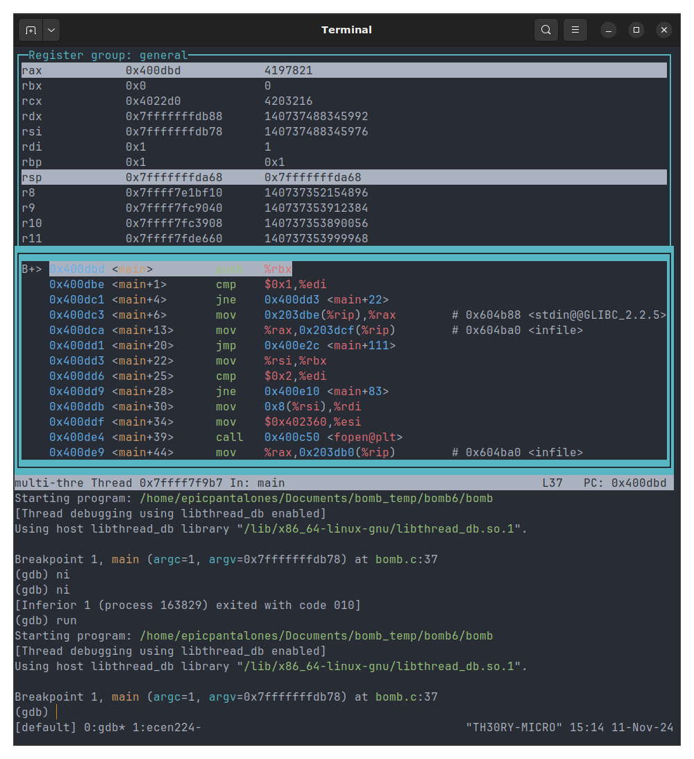 a nicely laid out terminal