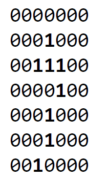 Binary image of number 7